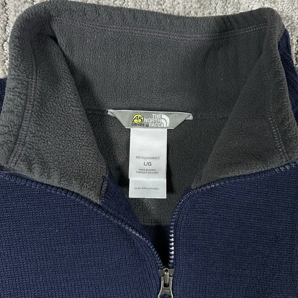 The North Face A5 Series‎ 1/4 Zip Sweater Pullover Wool Blend Men's L Blue